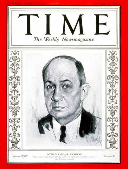 Time - Donald R. Richberg - Sep. 10, 1934 - Economy - Politics