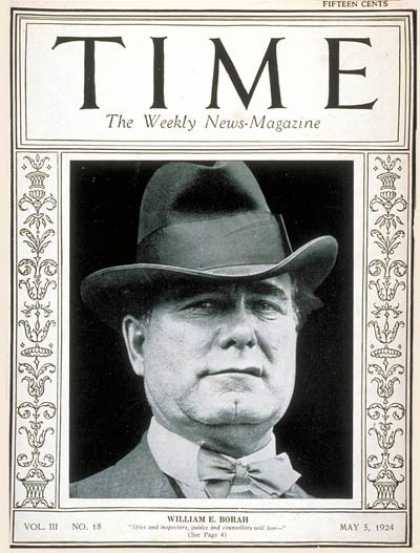 Time - William E. Borah - May 5, 1924 - Law