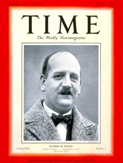 Time - Pierre E. Flandin - Feb. 4, 1935 - France