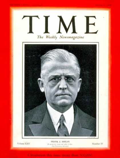 Time - Frank J. Hogan - Mar. 11, 1935 - Politics