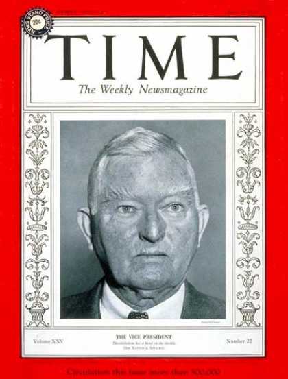 Time - John Nance Garner - June 3, 1935 - Vice Presidents - Politics - Democrats