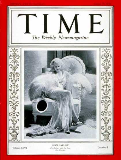 Time - Jean Harlow - Aug. 19, 1935 - Actresses - Movies