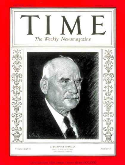 Time - J. Pierpont Morgan - Jan. 20, 1936 - Finance - Business