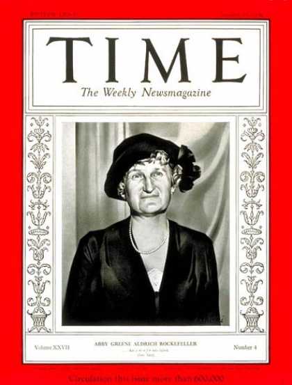 Time - Abby Rockefeller - Jan. 27, 1936 - Philanthropy