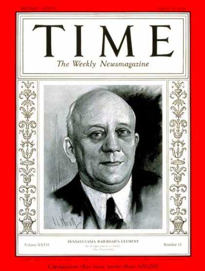 Time - Martin W. Clement - Mar. 16, 1936 - Great Depression - Transportation - Business