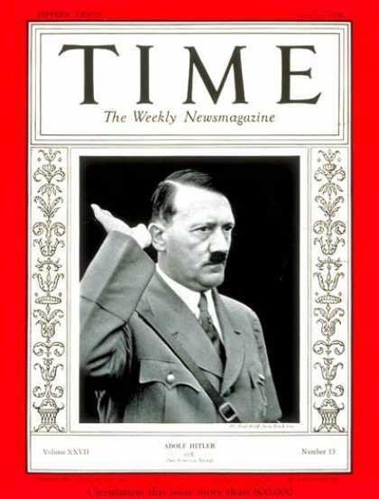 Time - Adolf Hitler - Apr. 13, 1936 - Adolph Hitler - World War II - Germany - Nazism