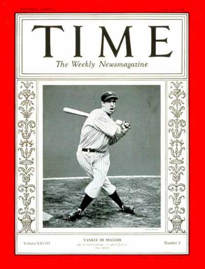 Time - Joe DiMaggio - July 13, 1936 - Baseball - New York - Most Popular - Sports