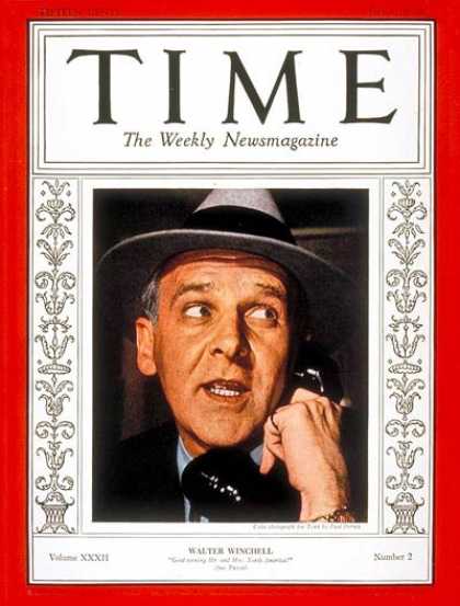 Time - Walter Winchell - July 11, 1938 - Journalism - Gossip
