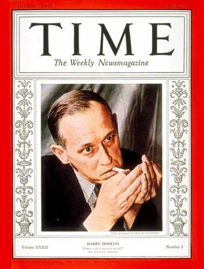 Time - Harry L. Hopkins - July 18, 1938 - Harry Hopkins - Great Depression - New Deal -