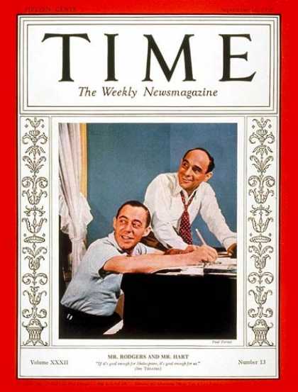 Time - Richard Rodgers & Lorenz Hart - Sep. 26, 1938 - Composers - Theater - Music - Br