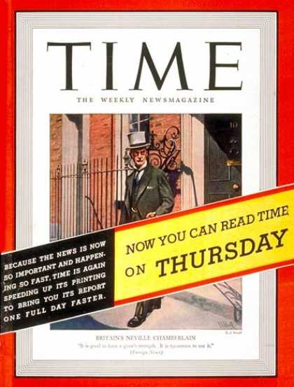 Time - Neville Chamberlain - Oct. 17, 1938 - Great Britain - Health & Medicine