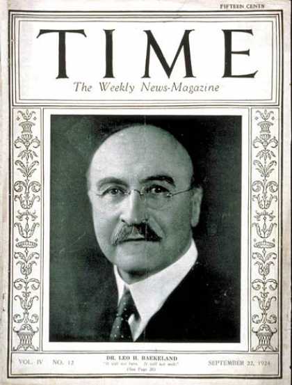 Time - Leo H. Baekeland - Sep. 22, 1924 - Inventions - Business - Innovation - Science