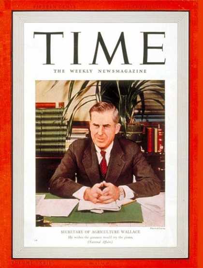 Time - Henry A. Wallace - Dec. 19, 1938 - Henry Wallace - Vice Presidents - Politics