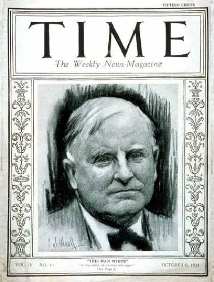 Time - William A. White - Oct. 6, 1924 - Education - Health & Medicine