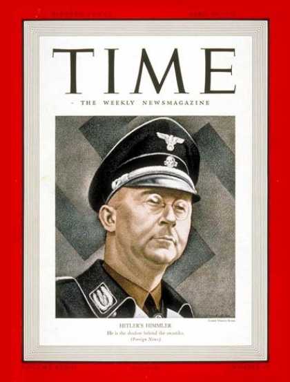 Time - Heinrich Himmler - Apr. 24, 1939 - Germany - World War II - Nazism