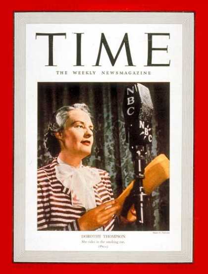 Time - Dorothy Thompson - June 12, 1939 - Journalism - Women