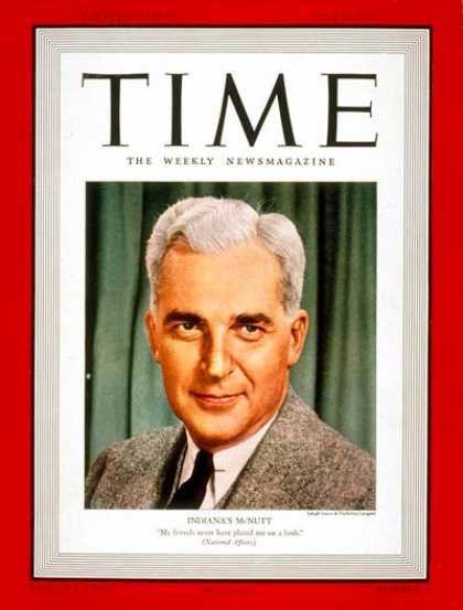 Time - Paul V. McNutt - July 10, 1939 - Governors - Indiana - Politics