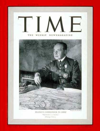 Time - Aug. 14, 1939 - World War II - France - Generals