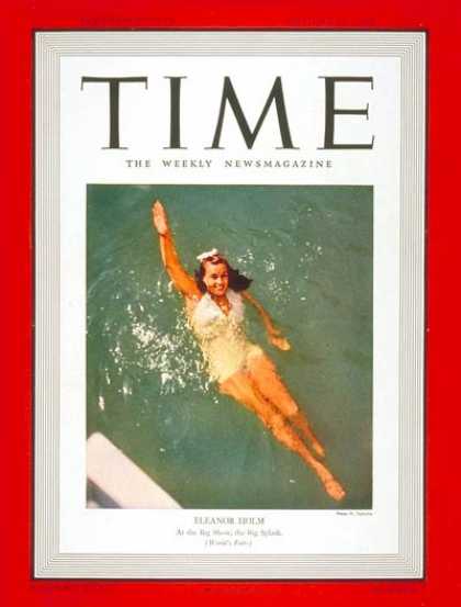 Time - Eleanor Holm - Aug. 21, 1939 - Swimming - Actresses - Olympics - Sports