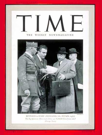 Time - Paul Reynaud - June 17, 1940 - World War II - France