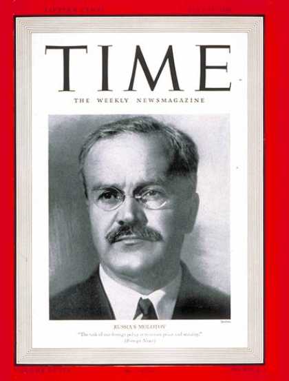 Time - Viacheslav Molotov - July 15, 1940 - Russia