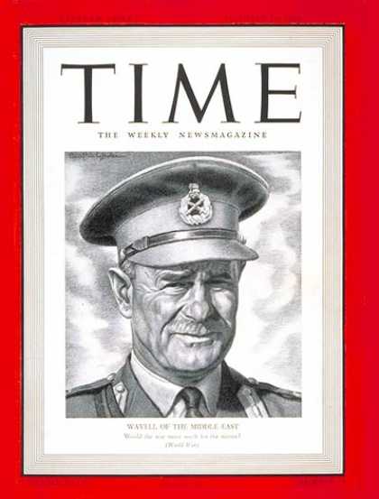 Time - Lt. General Wavell - Oct. 14, 1940 - World War II - Great Britain - Military