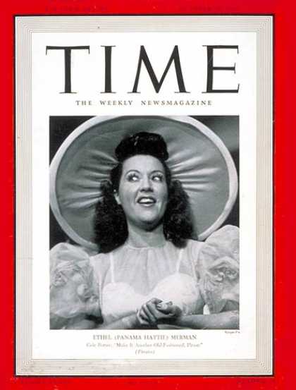 Time - Ethel Merman - Oct. 28, 1940 - Theater - Movies - Singers - Actresses - Broadway