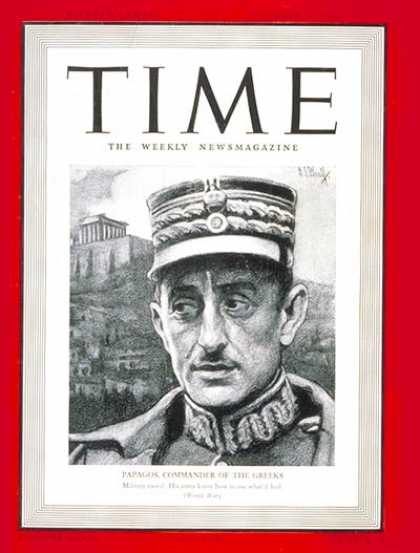 Time - Alexander Papagos - Dec. 16, 1940 - World War II - Greece
