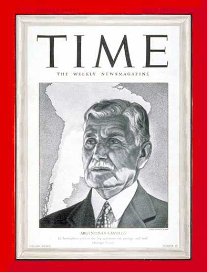 Time - Ramon S. Castillo - May 5, 1941 - Argentina - Latin America