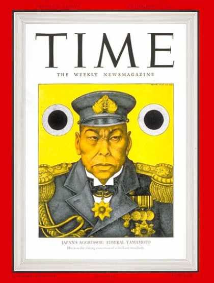 Time - Admiral Yamamoto - Dec. 22, 1941 - Admirals - Japan - Pearl Harbor - World War I