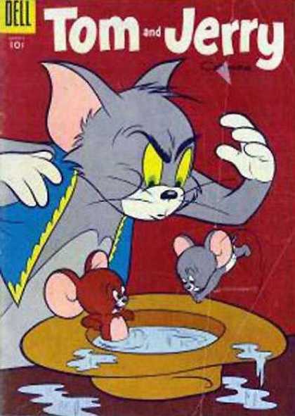 Tom & Jerry Comics 133 - Dell - Hat - Cat - Mouse - Water