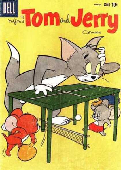 Tom & Jerry Comics 176 - Tom - Jerry - Dell - Table Tennis - Yellow