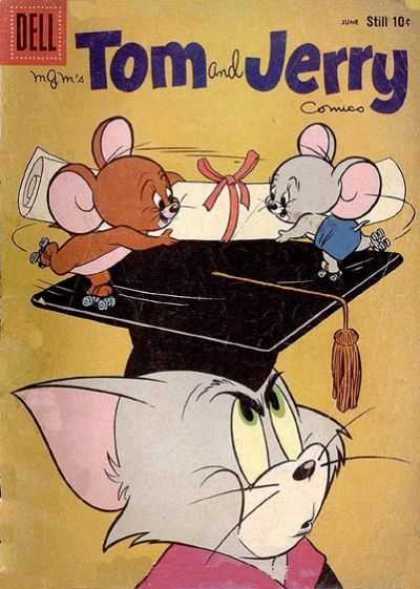 Tom & Jerry Comics 179 - Mice - Skating - Mortarboard - Cat - Diploma