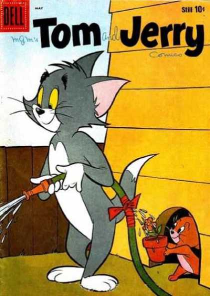 Tom & Jerry Comics 190 - Dell - Cat - Mouse - House - Plant