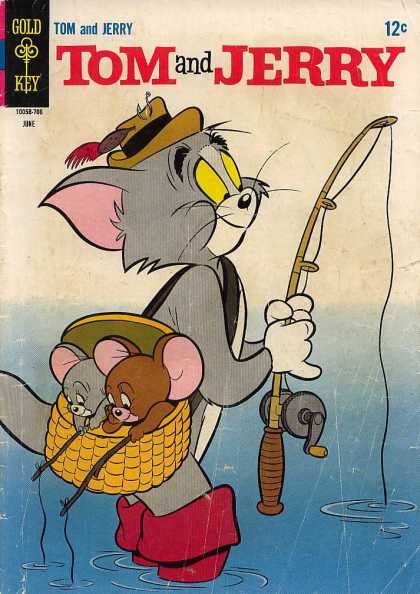 Tom & Jerry Comics 236 - Gold Key - Mice - Cat - Fishing Rods - Water