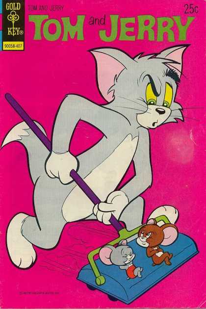 Tom & Jerry Comics 284 - Carpet Sweeper - Gold Key - Mice - Mean Look - Handle