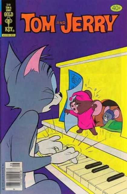Tom & Jerry Comics 319 - Cat - Mouse - Piano - Sheet Music - Pink Night Cap