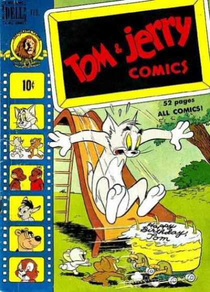 Tom & Jerry Comics 67 - Dell - Cat - Mouse - Birthday Cake - Slide