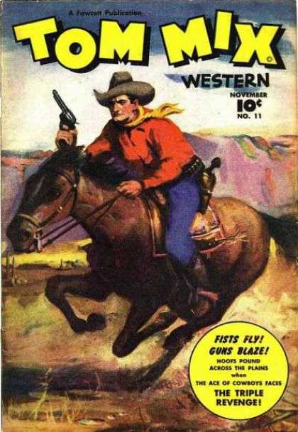Tom Mix Western 11 - November - Gun - Cap - Horse - First Fly