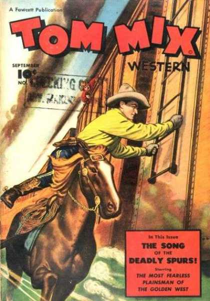 Tom Mix Western 9 - September - Wall Ladder - Horse - Gold Bridle - The Song Of The Deadly Spurs