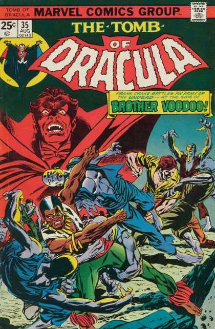 Tomb of Dracula 35 - Fangs - August - 25 Cents - Brother Voodoo - Vampire