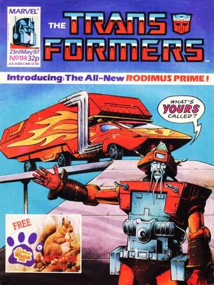 Transformers (UK) 114 - Rodimus Prime - Robots In Disguise - Cadburys Wildlife Bar - Red - Whats Yours Called