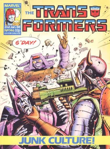 Transformers (UK) 146 - Junk Culture - Robots - Fighting - Gun - Gday