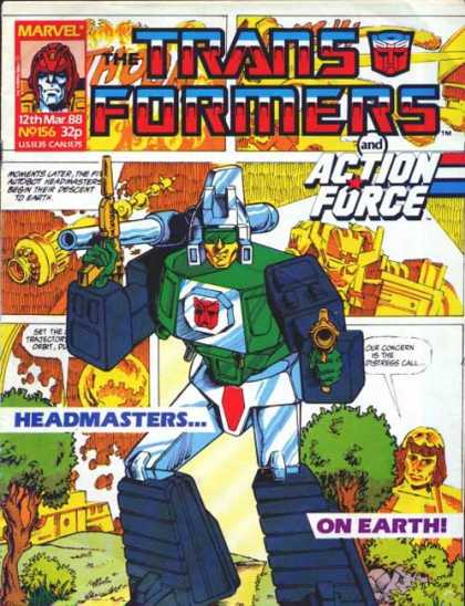 Transformers (UK) 156 - Action Force - Marvel - 12th Mar 88 - No 156 - 32p