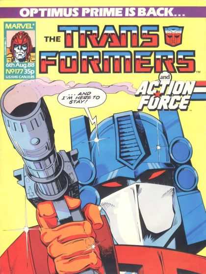 Transformers (UK) 177 - Optimus Prime - Action Force - Gun - Marvel - Smoke