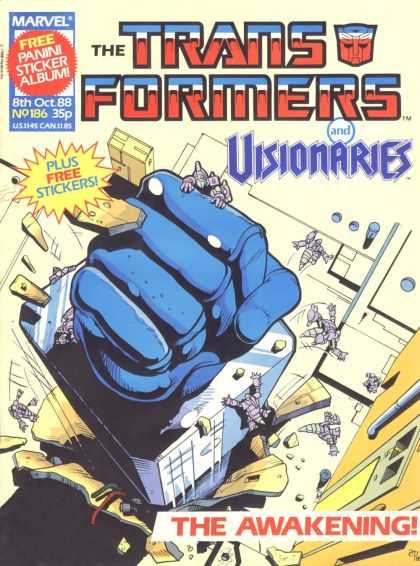 Transformers (UK) 186 - Marvel - Free Panini Sticker Album - Robot - Plus Free Stickers - Visionaries