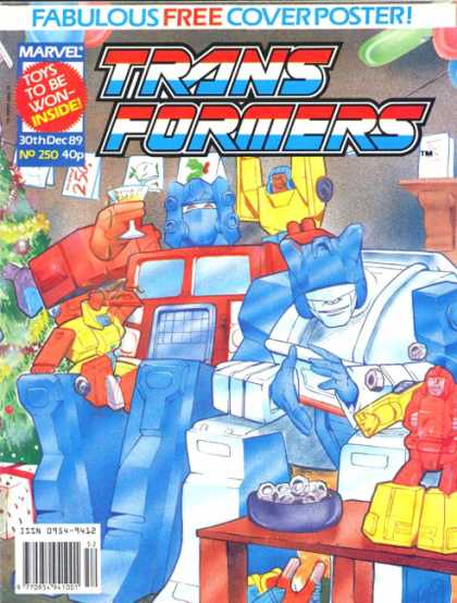 Transformers (UK) 250 - Fabulous Free Coverposter - Mavel - Toys To Be Won-inside - December Issue - Christmas Tree
