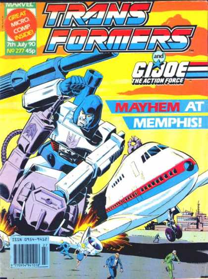 Transformers (UK) 277 - Decepticon - Airport - Airplane - Destroys - Fleeing