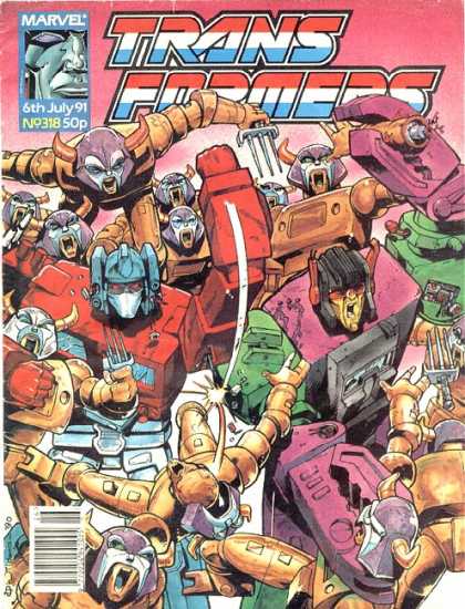 Transformers (UK) 318 - Trains - Formers - Marvel - July - Comic