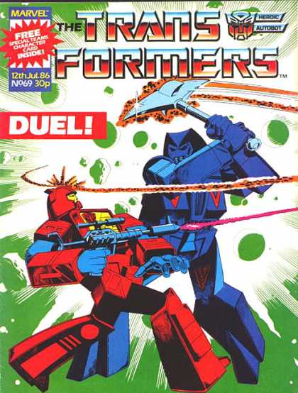 Transformers (UK) 69 - Duel - Axe - Marvel - Heroic Autobot - Robots